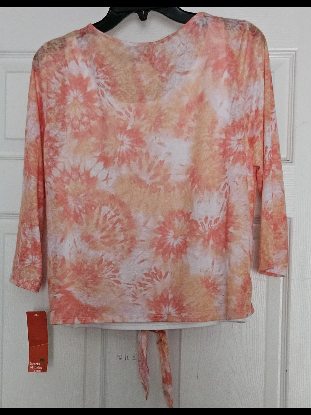 Hearts of Palm Petite Medium Orange Tie Dye Tie-Front Top Tank Duo NWT